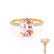 LIVELY - Oval Champagne Sapphire 18k Yellow Gold Petite Hidden Halo Pavé Shoulder Set Ring