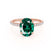 LIVELY - Oval Emerald 18k Rose Gold Petite Hidden Halo Pavé Shoulder Set Ring