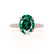 LIVELY - Oval Emerald 18k Rose Gold Petite Hidden Halo Pavé Shoulder Set Ring