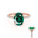 LIVELY - Oval Emerald 18k Rose Gold Petite Hidden Halo Pavé Shoulder Set Ring