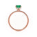 LIVELY - Oval Emerald 18k Rose Gold Petite Hidden Halo Pavé Shoulder Set Ring