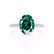 LIVELY - Oval Emerald 18k White Gold Petite Hidden Halo Pavé Shoulder Set Ring
