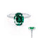 LIVELY - Oval Emerald 18k White Gold Petite Hidden Halo Pavé Shoulder Set Ring
