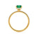 LIVELY - Oval Emerald 18k Yellow Gold Petite Hidden Halo Pavé Shoulder Set Ring