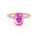 LIVELY - Oval Pink Sapphire 18k Rose Gold Petite Hidden Halo Pavé Shoulder Set Ring