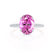LIVELY - Oval Pink Sapphire 950 Platinum Petite Hidden Halo Pavé Shoulder Set Ring