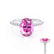 LIVELY - Oval Pink Sapphire 950 Platinum Petite Hidden Halo Pavé Shoulder Set Ring