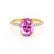 LIVELY - Oval Pink Sapphire 18k Yellow Gold Petite Hidden Halo Pavé Shoulder Set Ring