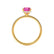 LIVELY - Oval Pink Sapphire 18k Yellow Gold Petite Hidden Halo Pavé Shoulder Set Ring