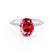 LIVELY - Oval Ruby 18k White Gold Petite Hidden Halo Pavé Shoulder Set Ring