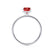 LIVELY - Oval Ruby 18k White Gold Petite Hidden Halo Pavé Shoulder Set Ring