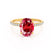 LIVELY - Oval Ruby 18k Yellow Gold Petite Hidden Halo Pavé Shoulder Set Ring