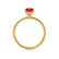 LIVELY - Oval Ruby 18k Yellow Gold Petite Hidden Halo Pavé Shoulder Set Ring