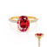 LIVELY - Oval Ruby 18k Yellow Gold Petite Hidden Halo Pavé Shoulder Set Ring