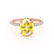 LIVELY - Oval Yellow Sapphire 18k Rose Gold Petite Hidden Halo Pavé Shoulder Set Ring