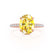 LIVELY - Oval Yellow Sapphire 18k Rose Gold Petite Hidden Halo Pavé Shoulder Set Ring
