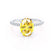 LIVELY - Oval Yellow Sapphire 18k White Gold Petite Hidden Halo Pavé Shoulder Set Ring