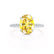 LIVELY - Oval Yellow Sapphire 18k White Gold Petite Hidden Halo Pavé Shoulder Set Ring