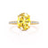 LIVELY - Oval Yellow Sapphire 18k Yellow Gold Petite Hidden Halo Pavé Shoulder Set Ring