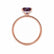 LIVELY - Princess Alexandrite 18k Rose Gold Petite Hidden Halo Pavé Shoulder Set Ring