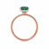 LIVELY - Princess Emerald 18k Rose Gold Petite Hidden Halo Pavé Shoulder Set Ring