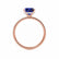 LIVELY - Princess Blue Sapphire 18k Rose Gold Petite Hidden Halo Pavé Shoulder Set Ring