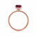 LIVELY - Princess Ruby 18k Rose Gold Petite Hidden Halo Pavé Shoulder Set Ring