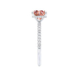 LIVELY - Chatham® Princess Champagne Sapphire 950 Platinum Petite Hidden Halo Pavé Shoulder Set Ring
