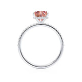 LIVELY - Chatham® Princess Champagne Sapphire 950 Platinum Petite Hidden Halo Pavé Shoulder Set Ring