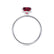 LIVELY - Princess Ruby 950 Platinum Petite Hidden Halo Pavé Shoulder Set Ring