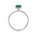 LIVELY - Princess Emerald 18k White Gold Petite Hidden Halo Pavé Shoulder Set Ring