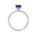LIVELY - Princess Blue Sapphire 950 Platinum Petite Hidden Halo Pavé Shoulder Set Ring