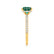 LIVELY - Princess Emerald 18k Yellow Gold Petite Hidden Halo Pavé Shoulder Set Ring