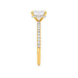 LIVELY - Princess Lab Diamond 18k Yellow Gold Petite Hidden Halo