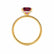 LIVELY - Princess Ruby 18k Yellow Gold Petite Hidden Halo Pavé Shoulder Set Ring