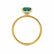 LIVELY - Princess Emerald 18k Yellow Gold Petite Hidden Halo Pavé Shoulder Set Ring