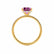 LIVELY - Princess Pink Sapphire 18k Yellow Gold Petite Hidden Halo Pavé Shoulder Set Ring