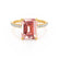 LIVELY - Emerald Champagne Sapphire & Diamond 18k Yellow Gold Petite Hidden Halo Pavé Shoulder Set Ring