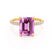 LIVELY - Chatham® Emerald Pink Sapphire & Diamond 18k Yellow Gold Petite Hidden Halo Pavé Shoulder Set Ring