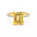 LIVELY - Emerald Yellow Sapphire & Diamond 18k Yellow Gold Petite Hidden Halo Pavé Shoulder Set Ring