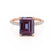 LIVELY - Chatham® Emerald Alexandrite & Diamond 18k Rose Gold Petite Hidden Halo Pavé Shoulder Set Ring