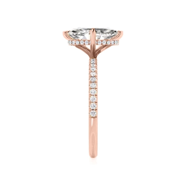 LIVELY - Marquise Lab Diamond 18K Rose Gold Micro Pavé Hidden Halo