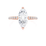 LIVELY - Marquise Lab Diamond 18K Rose Gold Micro Pavé Hidden Halo