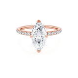 LIVELY - Marquise Lab Diamond 18K Rose Gold Micro Pavé Hidden Halo