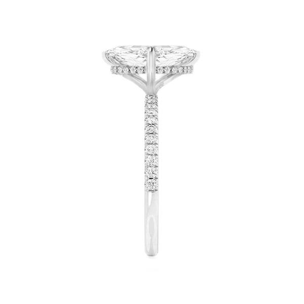 LIVELY - Marquise Lab Diamond 18K White Gold Micro Pavé Hidden Halo