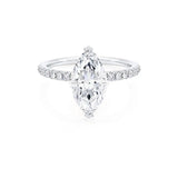 LIVELY - Marquise Lab Diamond Platinum Micro Pavé Hidden Halo