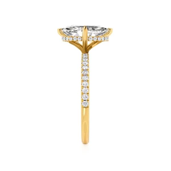LIVELY - Marquise Lab Diamond 18K Yellow Gold Micro Pavé Hidden Halo