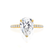 Lively Pear Lab Diamond 18k Yellow Gold Pave Hidden Halo Engagement Ring Lily Arkwright Front View