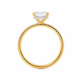 LIVELY - Princess Moissanite & Diamond 18k Yellow Gold Hidden Halo Micro Pavé Shoulder Set