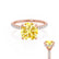 LIVELY - Cushion Yellow Sapphire 18k Rose Gold Petite Hidden Halo Pavé Shoulder Set Ring